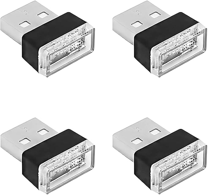 4PCS USB LED Car Interior Atmosphere Light, Plug-in USB Interface Vehicle Ambient Lamp, Automotive Interior Night Decoration Lamp, Universal for SUV Automobile Truck (White) - Image 7