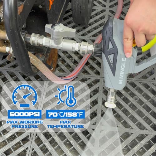 M MINGLE Ball Valve Pressure Washer, 3/8" Quick Connect Shut Off Valve - Image 3