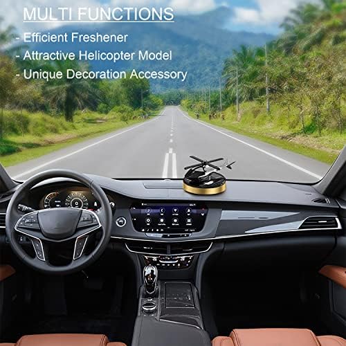 Al Alloy Helicopter Solar Air Freshener,Home&Car Interior Décor Model|Gold - Image 5