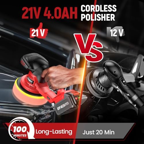 Updated 6 Inch Cordless Car Buffer Polisher with 2x4.0Ah Batteries - Image 6
