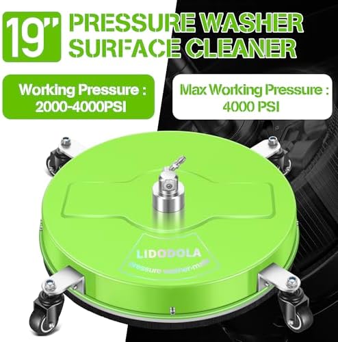LidoDola 19'' Pressure Washer Surface Cleaner Green, Power Washer Accessory - Image 5