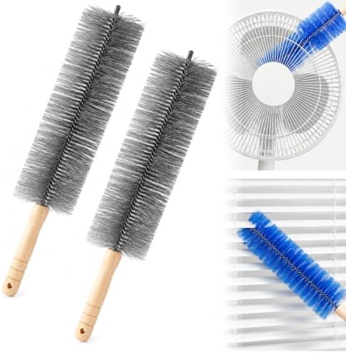 Tower Fan Cleaner, Bendable Microfiber Duster for Electric Fan and Blinds, Reusable Fan Cleaning Brush, Flexible Dust Collector for Cobwebs, Vents, Window Blinds & Hard-to-Reach Areas (Gray-2PC) by LESOBlok