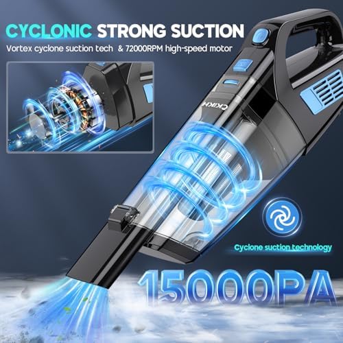 CKIKH Handheld Vacuum Cordless, 15000PA Hand Held Car Vacuum Cleaner - Image 2