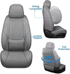 Front Seat Covers Custom Fit for Lexus GX460 2008-2023, Gray | Lumbar Support, Luxury Faux Leather, Breathable, Anti-Slip, Airbag Compatible, Waterproof, Car Seat Protectors, 1 Row 2 Seats - Image 3