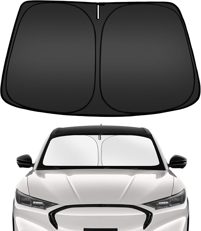 ARISMOTOR Windshield Sun Shade for Ford Mustang Mach-E 2021-2025 2026 | Custom Fit, Foldable, Front Window Sunshade Sun Visor Protector, Block UV Rays, Keep Car Cooler by ARISMOTOR