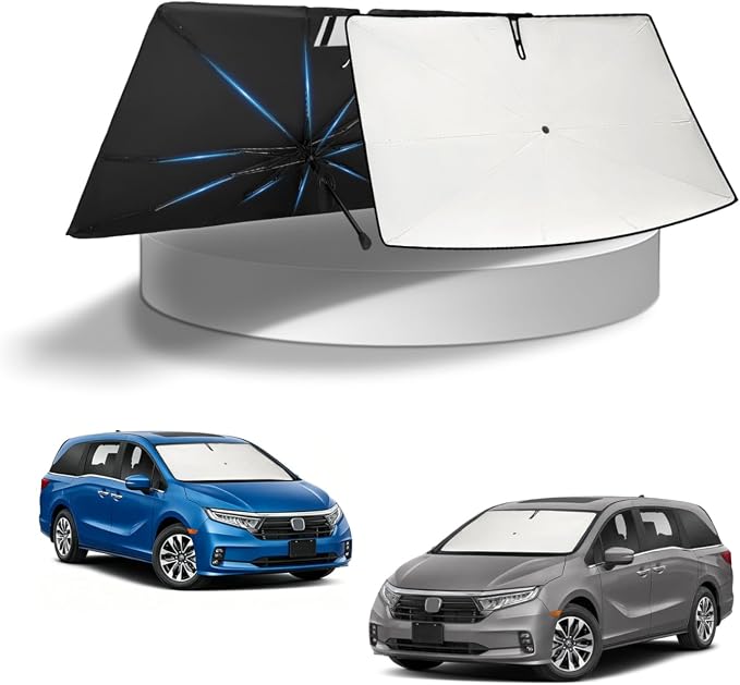 KUST Sun Shade Umbrella for Honda Odyssey 2018-2026 | Custom Fit Windshield Sunshade | Foldable Sunshade with Bendable Handle | Blocks Heat & UV Rays Keep Car Cool Sunshield by KUST
