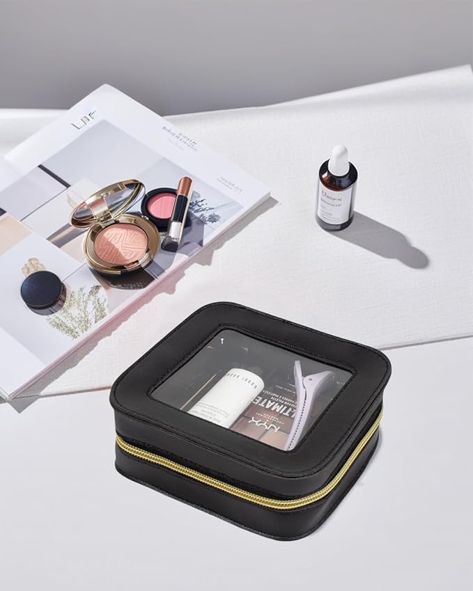 Small Clear Makup Bag, Clear Cosmetic Bags with Zipper Waterproof Small Travel Cosmetic Case Cute Make Up Pouch Mini Car Essentials for Women Travel Car Organizer - Image 8