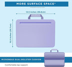 LAPGEAR Compact Lap Desk – Purple Amethyst, Fits 14" Laptops | Microbead Cushion, Built-In Pencil Slot, Carry Handle, Fits Standard Letter-Size Paper (8.5" × 11") - Image 5