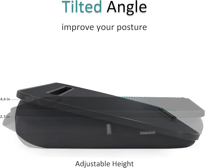 Istudyniture Lap Desk | Portable Laptop Desk & Stand – Fits Up to 15.6 inch – Washable Cushion, Built-in Phone Holder – for Bed, Couch, Sofa, Floor – Writing, Reading, Home Office – Small, Black - Image 6