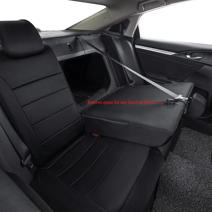 EKR Civic Seat Covers Custom Fit for Honda Civic (Hatchback) 2022-2026 (Rear W/NO Armrest),Waterproof Car Seat Cover Full Set,Neoprene(Black) - Image 5