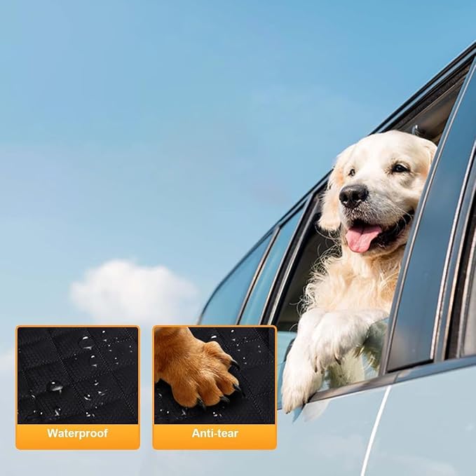 Hard Bottom Back Seat Extender for Dogs, Dog Car Seat Cover for Back Seat, Holds 420lbs, Durable Waterproof Pet Car Bed Dog Hammock for SUV/Car/Small Truck (Black) - Image 5
