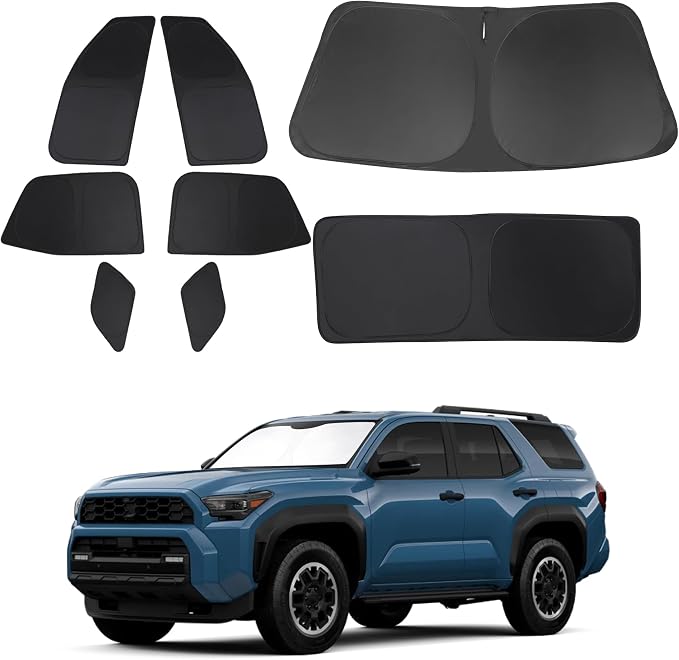 TINGLU Window Shades for Toyota 4Runner 2025 2026 Accessories Car Side Full Windows Rear Triangular Windshield Sun Shade Sun UV Rays & Privacy Protection for Camping 8PCS by TINGLU