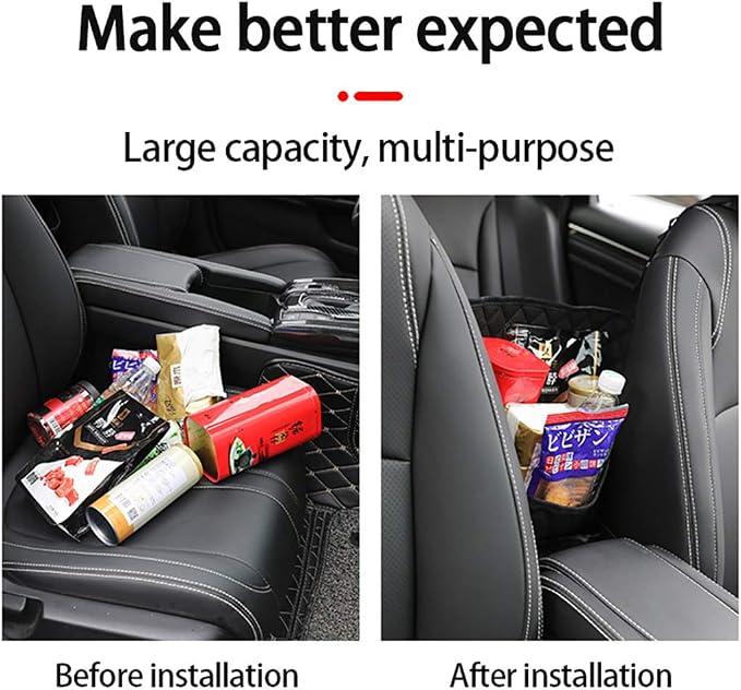 Car Handbag Holder Between Seats Back Storage Organizer Net Pocket Purse Holder Tissue Purse Holder, Driver Storage Pouch for Handbag Cup - Image 3