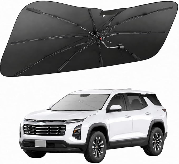 Zanch 2026 Upgraded Windshield Sun Shade Umbrella: Custom Fit for Chevy Equinox 2018-2026 Front Window Sunshade, Block UV Rays & Keep Car Cool,1:1 Scan for Chevy Equinox, No Gaps & No Scratches. by Zanch