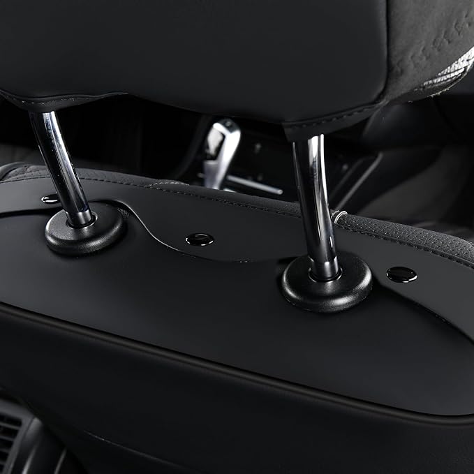 FLORICH Leather Automotive Seat Covers, Waterproof Seat Covers, Black Front Car Seat Cover, Full Coverage Car Seat Covers 2 Pack Car Seat Cushion Protector Universal Fit for Most Cars SUV Trucks - Image 8