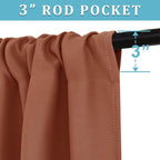 RYB HOME Cafe Blackout Curtains 24 inch Length for RV Camper Kitchen Window | Temperature Regulating,Light UV Blocking,Privacy Protection,Short Small Half Window Tiers,W42 x L24,Burnt Orange,2 Panels - Image 2