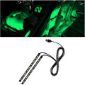 Car LED Strip Light, 12V 24 LED Vehicle Under Dash Neon Ambient Night Decor Lamp with USB Port, Automotive Interior Lighting Accessories, Universal for SUV Truck Sedan (Green) by Ywdiml