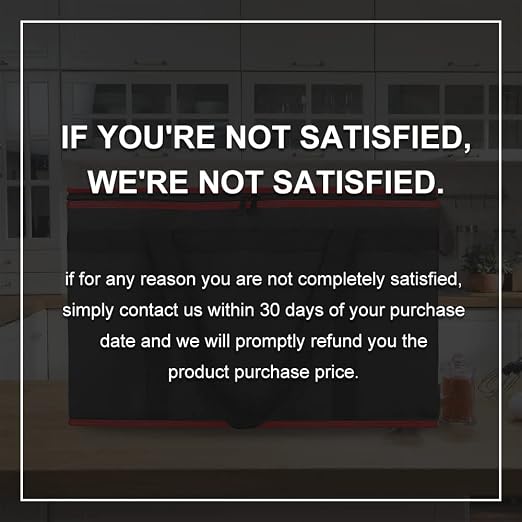 Bodaon Insulated Food Delivery Bag, XX-Large Reusable Grocery Shopping Bags, Picnic Cooler Bag Zipper/Zippered Top Cold, Black with Red Edge, 1-Pack | Reusable Grocery Shopping Bags, Picnic Cooler Bag, Zipper/Zippered Top Cold, Commercial Catering Pizz... - Image 6
