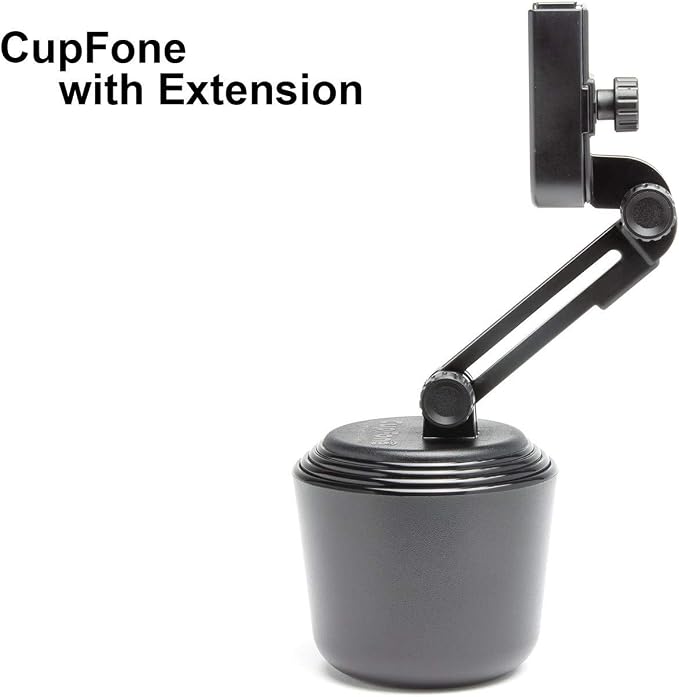 WeatherTech CupFone with Extension – Adjustable, Universal Cup Holder Cell Phone Mount Car & Truck Accessory – Best Design for iPhone & Smartphone Charging – Black Plastic Knobs - Image 5
