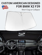 Proadsy Custom Fit 2018-2023 BMW X2 Windshield Sun Shade, Blocks Heat | 240T Heat Shield, Drops Temp 54°F, Blocks 99% UV, Prevents Dashboard Cracking, Summer Parking & Beach Trips, Easy Twist-Fold - Image 2