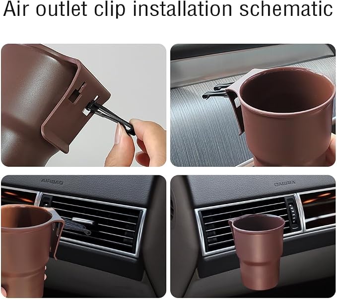 Hanging Cup Holder for Car Air Vents/Windows,Multi-Function Car Cup Holder Organizer/Car Trash Can,Universal Car Window Cup Holders with 2 Hooks Fits Most Cup Types (Black) - Image 7