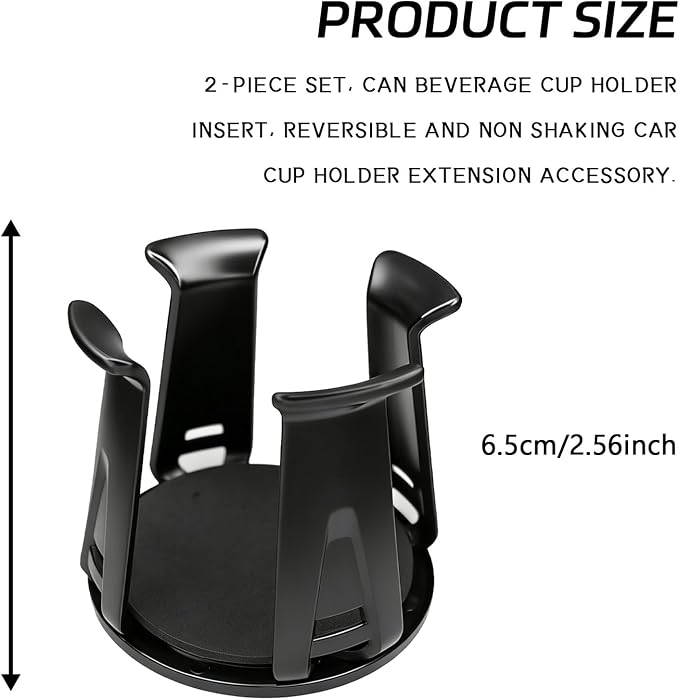 Car Cup Holder Expander, Adjustable Vehicle Energy Drink Holder Insert with Adaptive Clamping Arm Automotive Cups Holders Adapter for Car Slim Cans, Bottle Water Cups, Adhesive Drink Storage Rack - Image 2