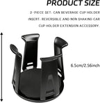 Car Cup Holder Expander, Adjustable Vehicle Energy Drink Holder Insert with Adaptive Clamping Arm Automotive Cups Holders Adapter for Car Slim Cans, Bottle Water Cups, Adhesive Drink Storage Rack - Image 2