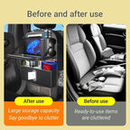 1 Pack Backseat Car Organizer, Large Capacity with Adjustable Foldable Table Tray, Waterproof PU Leather Back Seat Storage with Touch Screen Tablet Holder, Car Travel Essentials, Obsidian Black - Image 7
