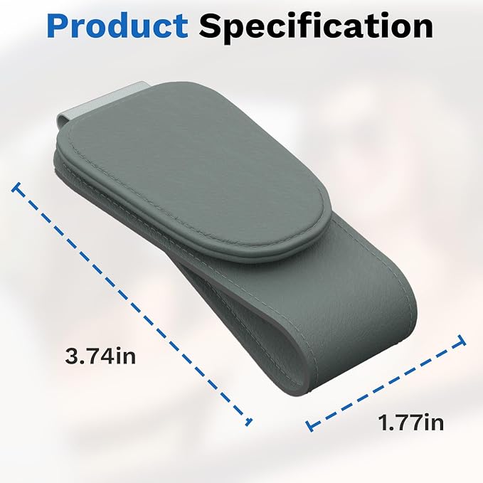 BFXM Car Sunglass Holder, Magnetic Leather Sunglass Holder | Eyeglass Hanger Clip for Car Sun Visor, Car Sun Visor Ticket and Card Clip - Image 3