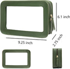 Clear Makeup Bag, Green Travel Makeup Pouch Toiletry Bag for Women Waterproof Small Cosmetic Bag Case Small Make Up Bag with Zipper Car Organizer Car Essentials for Women Men - Image 6