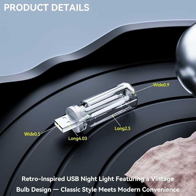 4 PCS USB Night Light Bulb,Touch Dimmable Retro Car Interior Ambient Light | Portable Glass Bottle Design Chubby Glow Light for Car, Truck, Bedroom, 4 Colors Red Blue Green Purple - Image 6