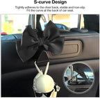2-Pack Car Seat Headrest Hooks, Handbag Hangers, Black silk | Storage organizer for handbags, clothes, coats and grocery bags; practical interior accessory for most cars and SUVs - Image 2