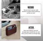 Car Seat Side Pocket Organizer, Self-Adhesive Leather Vehicle Seat Console Storage Pouch Box for Phones, Keys, Pens, Auto Interior Door Organizer Pocket Bag, Universal for Vehicles (Wine Red) - Image 4
