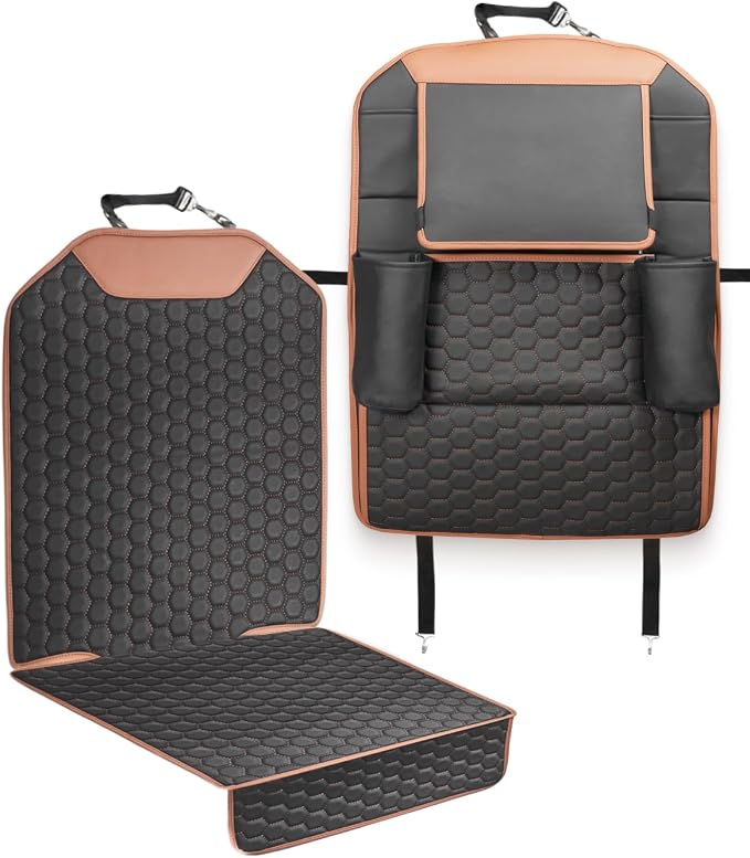 Set Seat Back Organizer & Car Seat Protector Hexy Waterproof & Non-Slip Protector for Child Car Cushion for Leather and Fabric Seats (Hexy Set 1) by OwleysCarAccessories