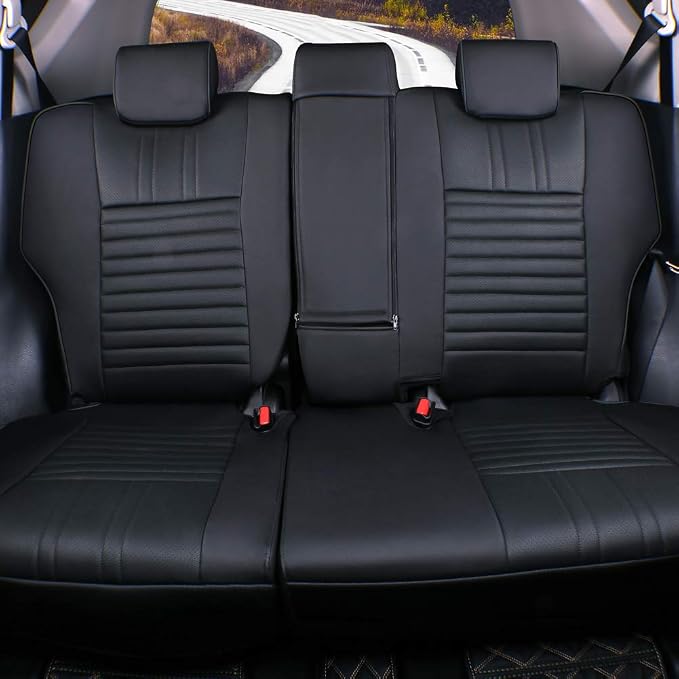 EKR Accord Seat Covers Full Set Custom for Honda Accord LX,LX-P,EX,EX-L,SE 2008-2012 & EX-L,LX-S 2011 2012,Automotive Truck Seat Covers for Car SUV,Waterproof Seat Protectors-Faux Leather(Black) - Image 5