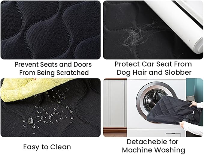pettycare Dog Car Seat Cover for Back Seat - Hard Bottom Supports 400lbs, with Mesh Window & Non-Slip Bottom, for SUV & Truck (Black) - Image 4