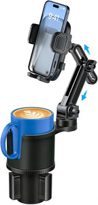 Cup Phone Holder for Car with Expandable Base, 2 in 1 Height-Adjustable Dual Cell Phone Holders Car Cupholder Mount, Friendly Fit Large Bottle & iPhone All Cellphone for Truck SUV | No Shake Design - Image 9