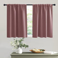RYB HOME Short Dusty Pink Blackout Curtains for Small Bedroom Window Cafe | Thermal Insulating, UV Blocking, Privacy Protection, Drapes/Tiers for Basement Garage Bathroom, W42 x L36, 2 Panels by RYBHOME