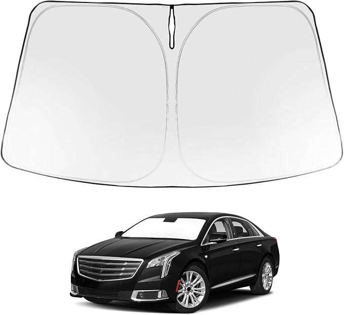 Proadsy Custom Fit 2013-2019 Cadillac XTS Windshield Sun Shade, Blocks Heat | 240T Heat Shield, Drops Temp 54°F, Blocks 99% UV, Prevents Dashboard Cracking, Summer Parking & Beach Trips, Easy Twist-Fold by Proadsy