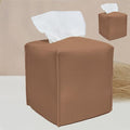 HOMOTEK 2 Pack Tissue Box Cover, Square PU Leather Tissue Holder, Decorative Facial Tissue Cube Paper Organizer Dispenser for Bathroom, Night Stands, Desk, Car 5X5X5'' - Dark Gray, Pebble Grain by HOMOTEK