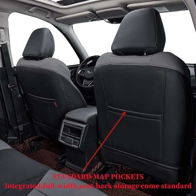 Car Seat Covers for 2009-2013 Subaru Forester,Rear No Armrest,Faux Leather | Full Set Suv Seat Cushion,Easy Installation,Factory Look,Waterproof Car Seat Protector (Black/Gray) - Image 3