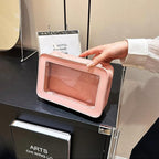 Clear Makeup Bag, Pink Travel Makeup Pouch Toiletry Bag for Women Waterproof Small Cosmetic Bag Case Small Make Up Bag with Zipper Car Organizer Car Essentials for Women Men - Image 7