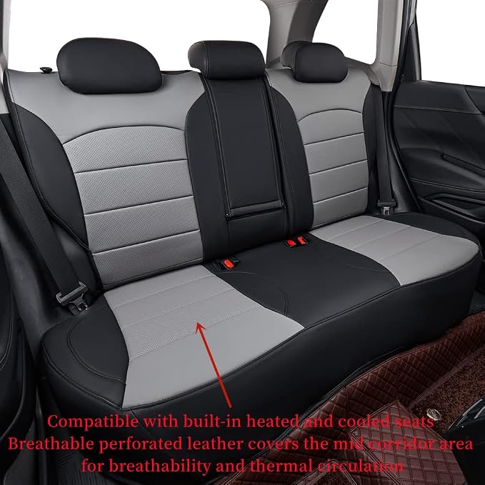 Car Seat Covers Custom fit for 2014-2018 Subaru Forester SUV,Faux Leather | Full Set Suv Seat Cushion,Easy Installation,Factory Look,Waterproof Car Seat Protector (Black/Gray) - Image 6