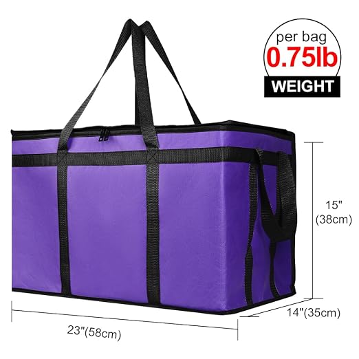 Bodaon Insulated Food Delivery Bag, XXX-Large Grocery Bags, Purple, 1-Pack | Meal Grocery Tote Insulation Bag for Catering/Drivers for Hot and Cold Food, Commercial, Large Capacity Reusable Warming Bag - Image 2