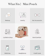 Clear Makeup Bag,Easy to Find Mini Makeup Bag for Purse,Travel Makeup Bag for Car, Compact Cosmetic Pouch for Daily Essentials,Beige - Image 5