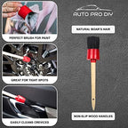 11 Piece Car Detailing Kit Set - Car Wheels, Exterior, Interior Cleaning Detail Supplies - Boars Hair, Stainless Steel Wire, Duster Brushes - Image 3