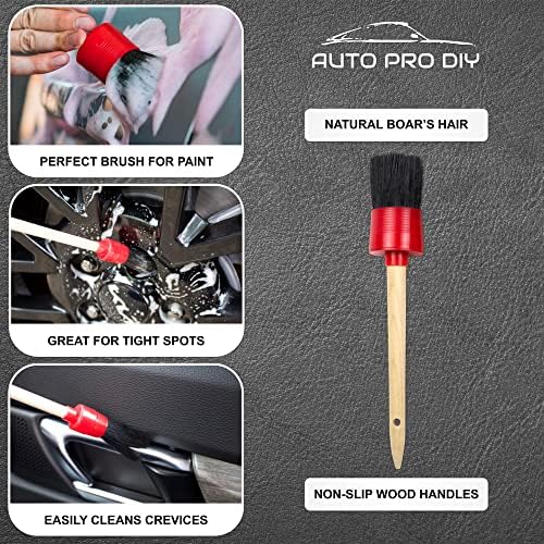 11 Piece Car Detailing Kit Set - Car Wheels, Exterior, Interior Cleaning Detail Supplies - Boars Hair, Stainless Steel Wire, Duster Brushes - Image 3