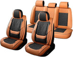 Car Seat Covers Full Set Custom Fit For Toyota RAV4 2001-2026, Black&Brown | Lumbar Support, Premium Faux Leather, Breathable, Anti-Slip, Airbag Compatible, Waterproof, Car Seat Protectors, 2 Row-5Seat - Image 6