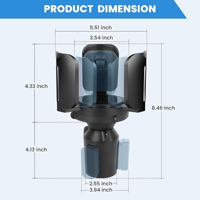 Octomo Car Cup Holder Expander, Hold 2.9"-5.5" Large Bottles,2 Pcs - Image 5