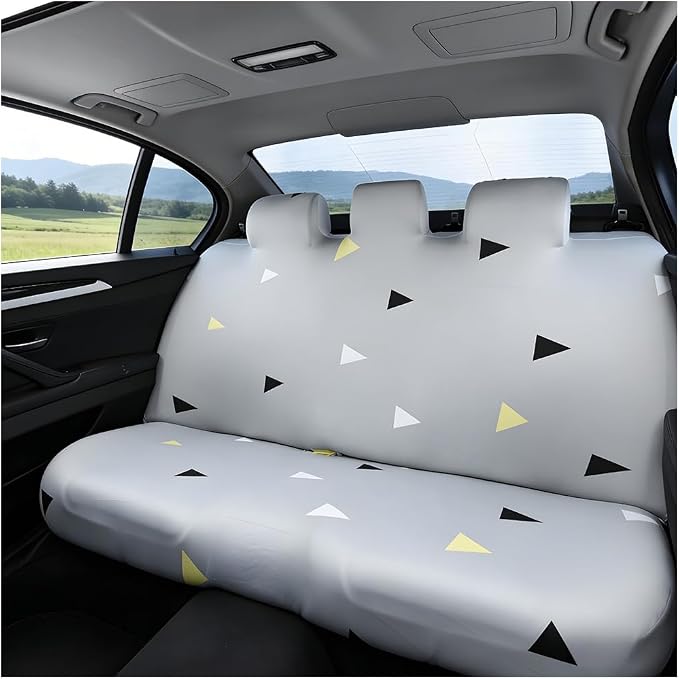 Car Back Seat Cover, Scratchproof Rear Bench Protector, Triangle | Elastic fabric surface, smooth comfortable touch, washable design, fits most cars SUVs and trucks, automotive accessories by Unknown
